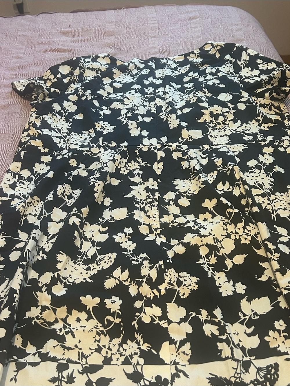 Talbots Black and Cream Floral Dress